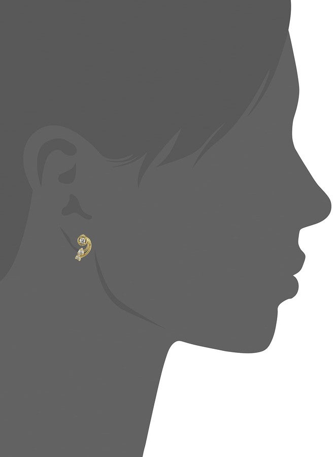 Estele 24kt Gold Plated CZ Designer Stud earring for Women - Image 3