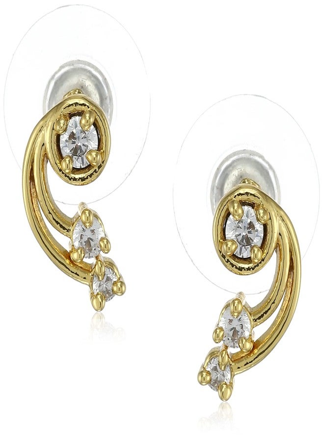 Estele 24kt Gold Plated CZ Designer Stud earring for Women - Image 2