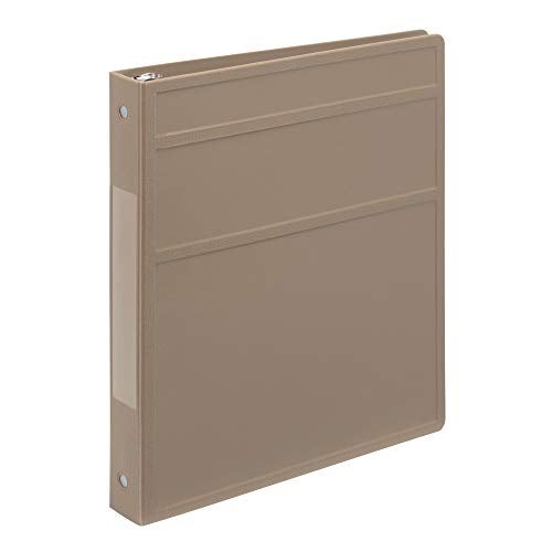 Carstens 1-Inch Heavy Duty 3-Ring Binder - Side Opening, Sand, Durable Plastic, Precision No-Gap Rings, Waterproof Cover, No Pockets, Holds 125 US Letter Sheets, BPA-Free, Made in USA (8717-3R) - Image 1