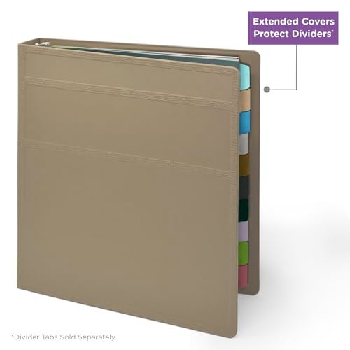 Carstens 1-Inch Heavy Duty 3-Ring Binder - Side Opening, Sand, Durable Plastic, Precision No-Gap Rings, Waterproof Cover, No Pockets, Holds 125 US Letter Sheets, BPA-Free, Made in USA (8717-3R) - Image 5