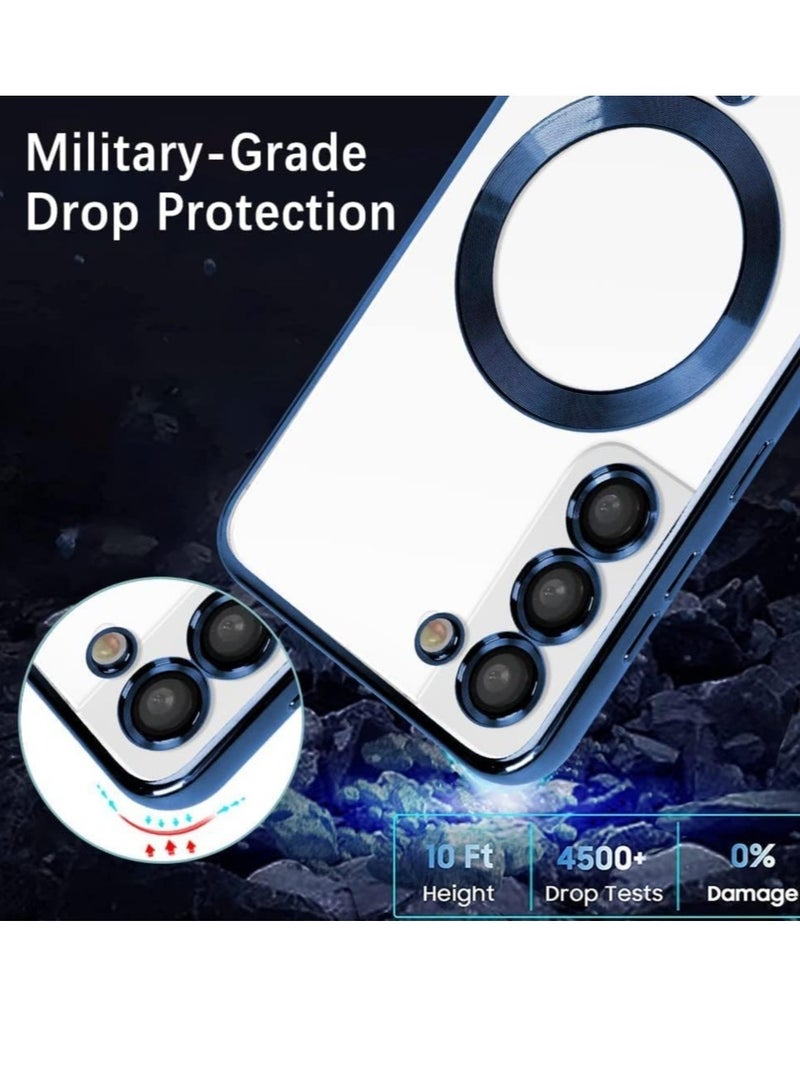 Magnetic Clear Case for Samsung Galaxy S23 Plus with Camera Lens Protector Magsafe Compatible Electroplated Soft TPU Shockproof Anti-Scratch Phone Case - Image 4