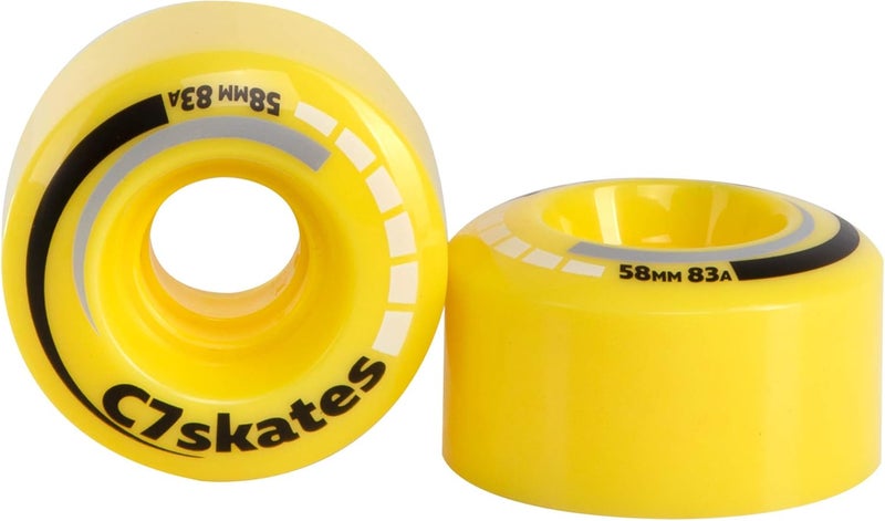 C SEVEN C7skates Premium Roller Skate Wheels (Lemonpop) - Image 2