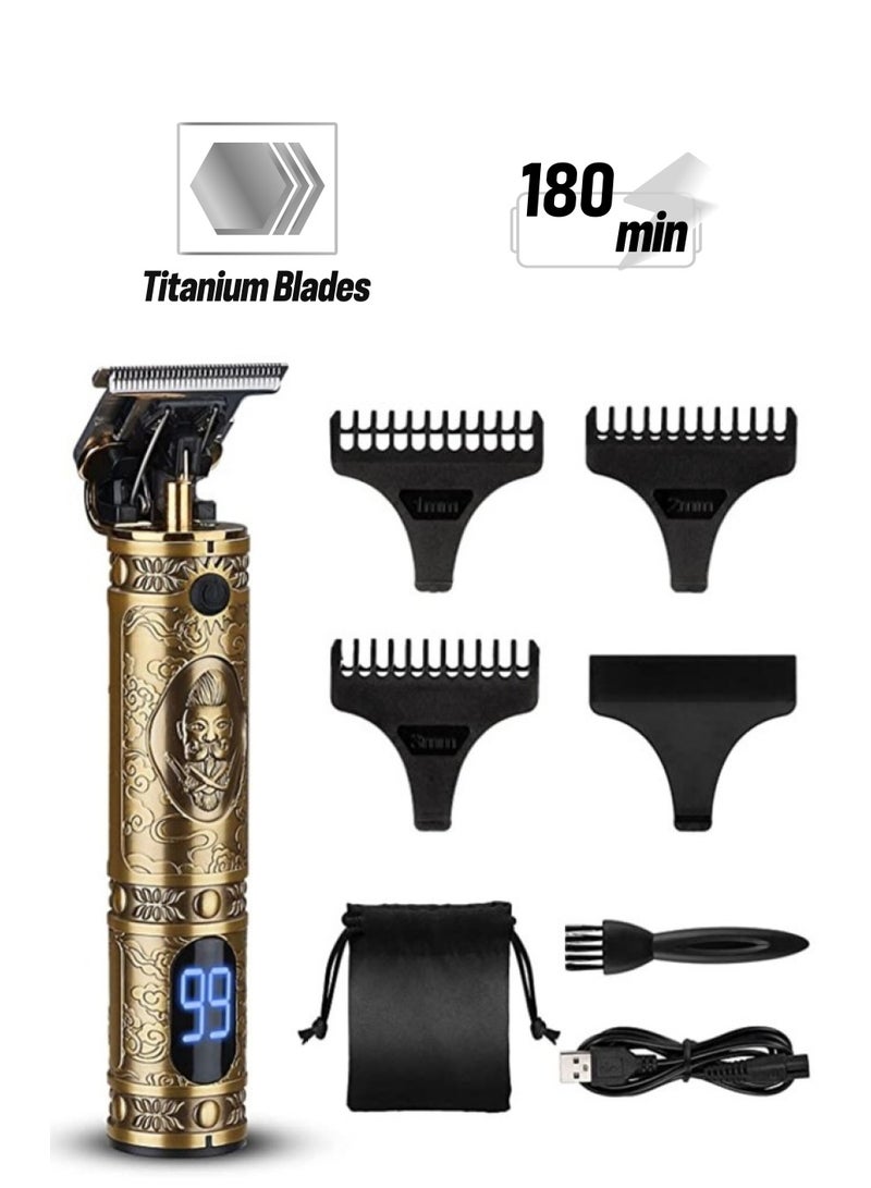 ELTRAZONE Professional Mens Hair Trimmers, Cordless Rechargeable Beard Trimmer T-Blade Hair Clippers for Men, 0mm Zero Gapped Baldhead Shaver with 3 Combs - Image 1