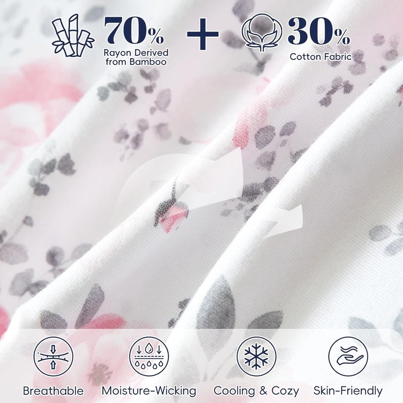 PHF أكياس نوم للأطفال من PHF 70% رايون مستخرج من الخيزران و30% قطن، مناسبة للأطفال من 0-6 أشهر، حقيبة نوم للأطفال بسحاب مزدوج، عبوة من 2، بطانية قابلة للارتداء بسمك 0.5 TOG ناعمة وقابلة للتنفس للأولاد بحجم صغير، ديناصور - Image 4