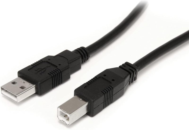 StarTech.com 30 ft Active USB A to B Cable - M/M - Black USB 2.0 Printer Extension Cable - Image 1