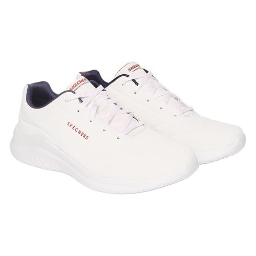 Skechers Mens Ultra Flex 2.0 Casual Shoes Vegan Air-Cooled Memory Foam Insole and Lightweight Midsole White/Navy/Red - 8 UK (232209) - Image 3