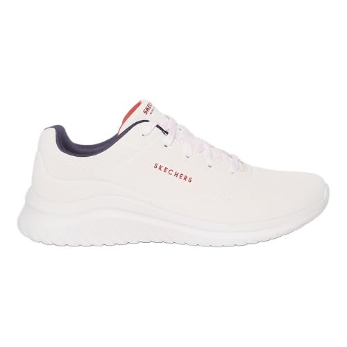 Skechers Mens Ultra Flex 2.0 Casual Shoes Vegan Air-Cooled Memory Foam Insole and Lightweight Midsole White/Navy/Red - 8 UK (232209) - Image 2