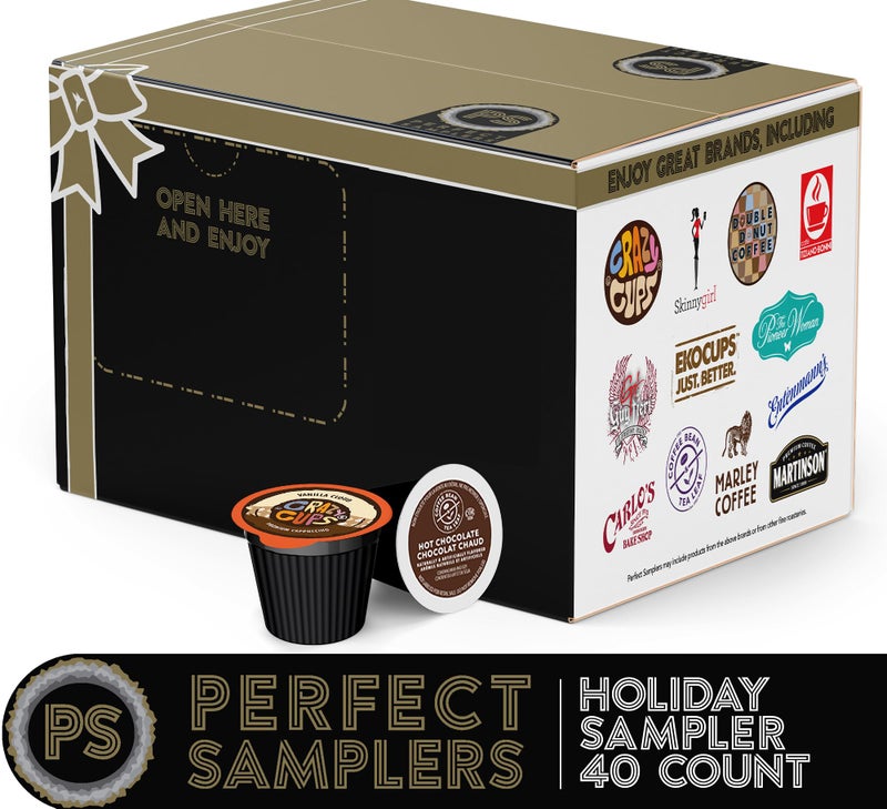 Perfect Samplers Single Serve Variety Pack, Flavored Coffee Pods, Hot Chocolate, Tea & Cappuccino Pods - Variety Pack for Keurig K Cups Machines, 40 Count - Image 2