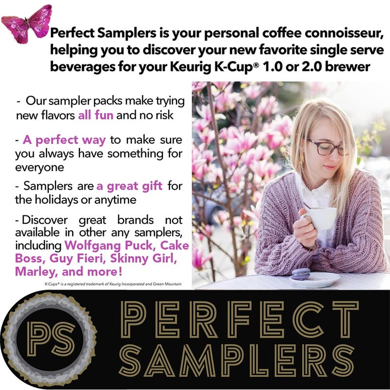 Perfect Samplers Single Serve Variety Pack, Flavored Coffee Pods, Hot Chocolate, Tea & Cappuccino Pods - Variety Pack for Keurig K Cups Machines, 40 Count - Image 4