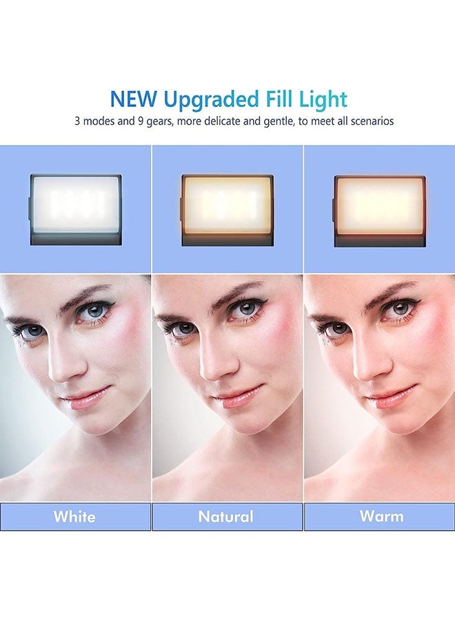 Arabest 41"Selfie Stick Tripod Quadrapod with 2 Rechargeable Fill Light, Extendable Tripod with Bluetooth Remote, Stainless Steel, 3 Light Modes, 9 Brightness Levels, Compatible for All iPhone & Android - Image 2