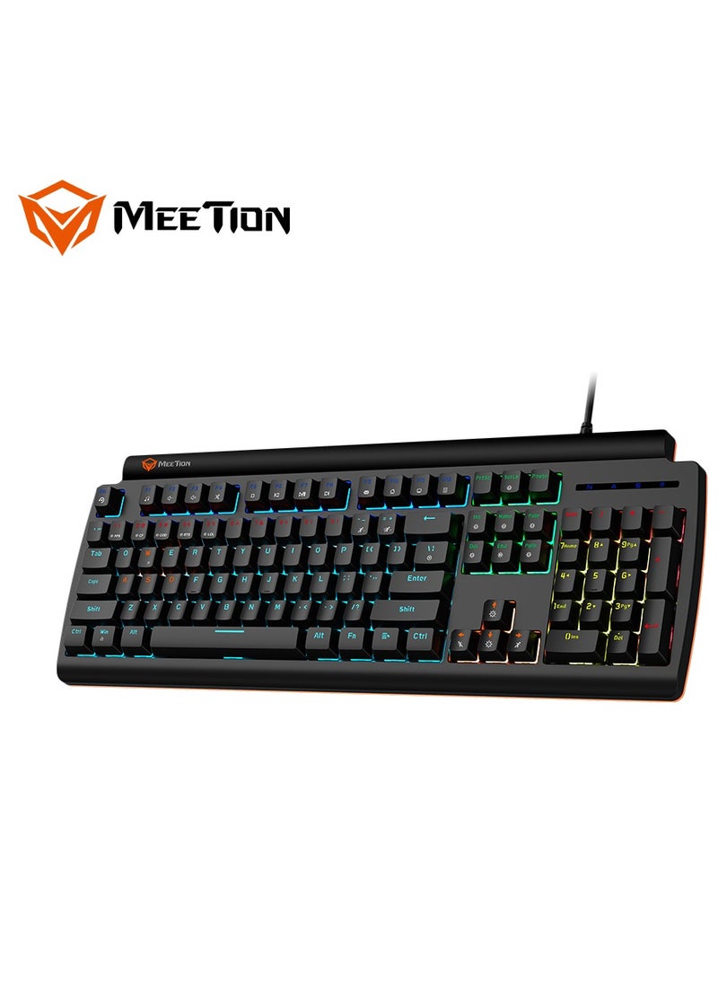 Meetion - Meetion MK600 Mechanical Keyboard Anti-ghosting Full keys No. of keys 104/105 Keyboard Type best combination of RGB lights Black Body OS Compatibility Windows XP/Vista/7/8/10  MAC OS X Interface USB - Image 1