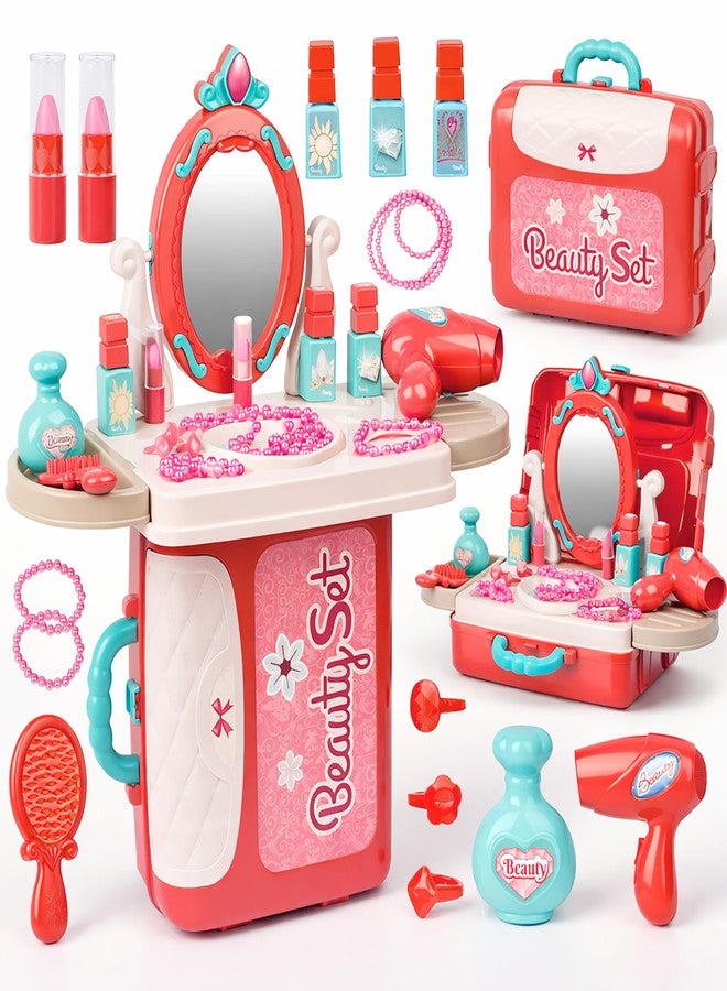 VGRASSP Makeup Roleplay Vanity Playset Toy for Girls with Accessories - Educational and Creative Beauty Kit Pretend Play Gift - Color As Per Stock - Image 1