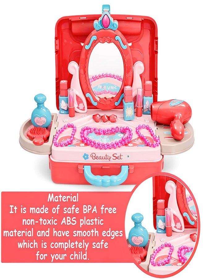 VGRASSP Makeup Roleplay Vanity Playset Toy for Girls with Accessories - Educational and Creative Beauty Kit Pretend Play Gift - Color As Per Stock - Image 5