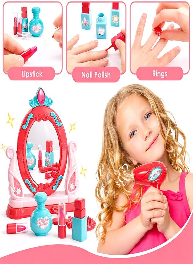 VGRASSP Makeup Roleplay Vanity Playset Toy for Girls with Accessories - Educational and Creative Beauty Kit Pretend Play Gift - Color As Per Stock - Image 4