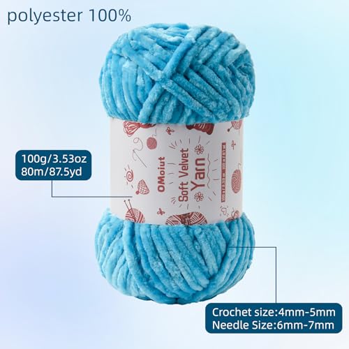 OMoiut 100g Fluffy Velvet Chenille Yarn for Crocheting and Knitting, 80m (87.5yd) Baby Yarn for Crocheting Soft, Crochet Chunky Yarns Amigurumi Yarns (Pinkish Purple) - Image 2