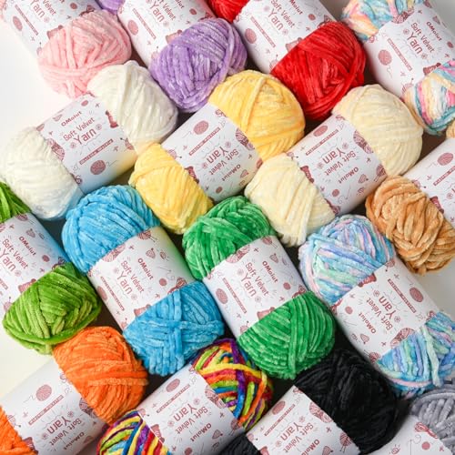 OMoiut 100g Fluffy Velvet Chenille Yarn for Crocheting and Knitting, 80m (87.5yd) Baby Yarn for Crocheting Soft, Crochet Chunky Yarns Amigurumi Yarns (Pinkish Purple) - Image 4