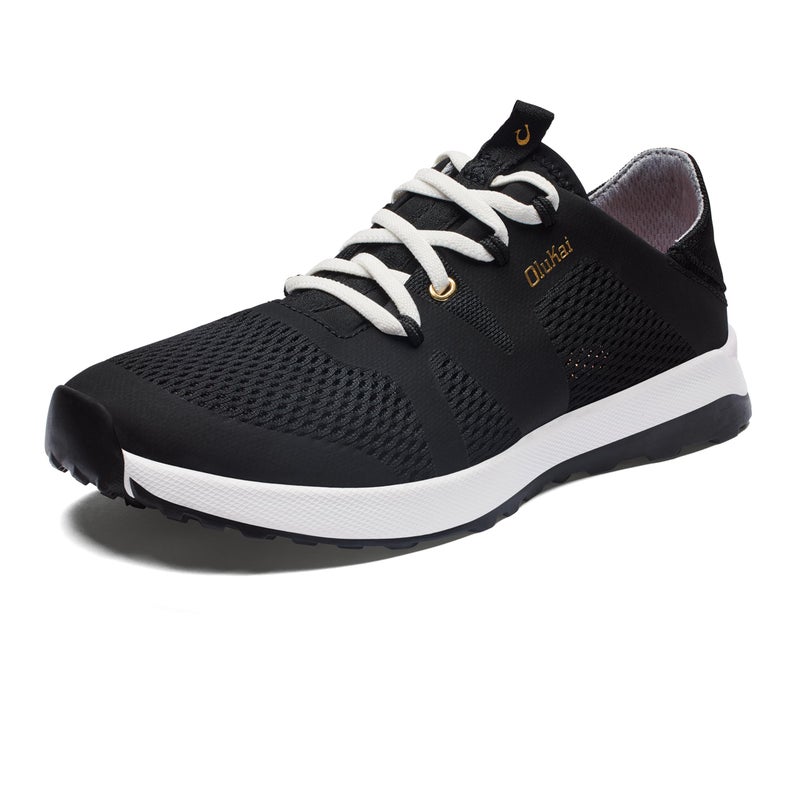 OLUKAI Huia Women's Athletic Sneakers, Lightweight & Breathable Mesh, Comfort Fit & Wet Grip Rubber Soles, Durable & Supportive, Black/Black, 8 - Image 1