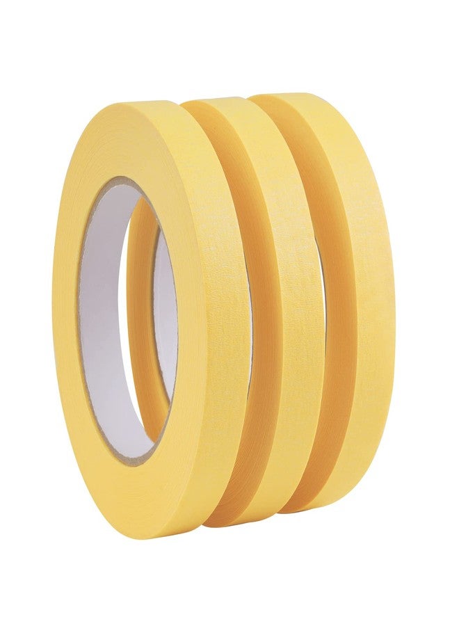 Lichamp شريط لاصق لطلاء السيارات من Lichamp، عبوة من 3 قطع، أصفر، 18 مم × 55 مترًا، شريط طلاء هيكل السيارة، مجموعة أشرطة دهان السيارات، 0.7 بوصة × 60 ياردة × 3 لفات - Image 3