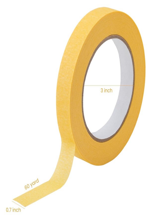 Lichamp شريط لاصق لطلاء السيارات من Lichamp، عبوة من 3 قطع، أصفر، 18 مم × 55 مترًا، شريط طلاء هيكل السيارة، مجموعة أشرطة دهان السيارات، 0.7 بوصة × 60 ياردة × 3 لفات - Image 4