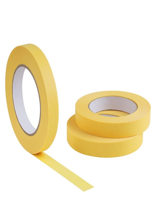 Lichamp شريط لاصق لطلاء السيارات من Lichamp، عبوة من 3 قطع، أصفر، 18 مم × 55 مترًا، شريط طلاء هيكل السيارة، مجموعة أشرطة دهان السيارات، 0.7 بوصة × 60 ياردة × 3 لفات - Image 2