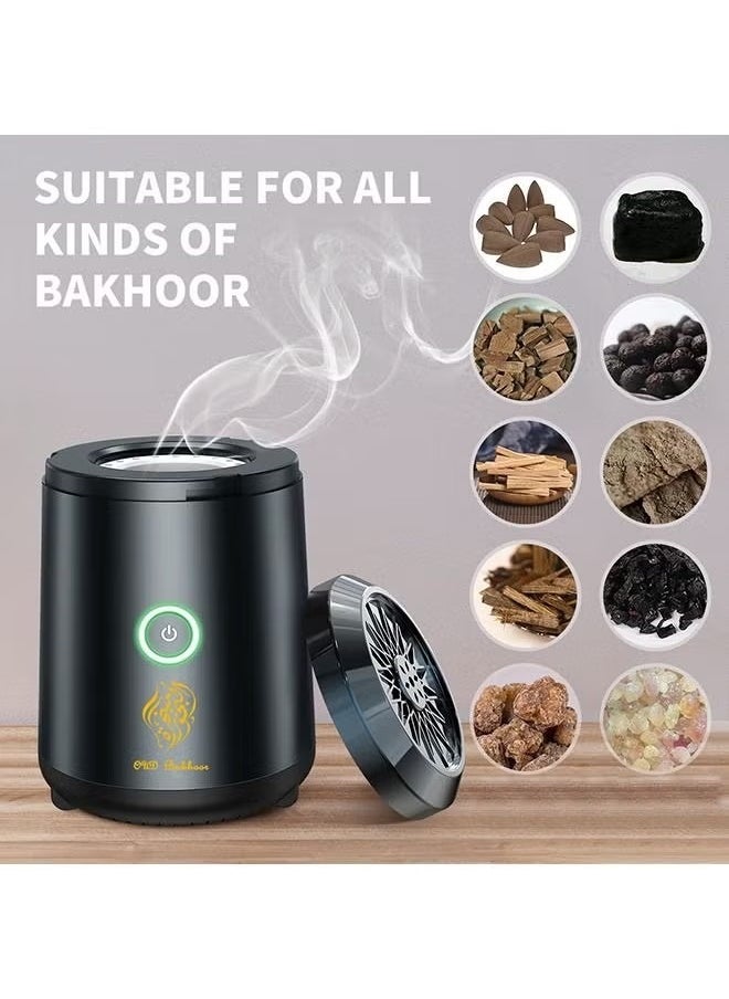 Oud Bukhoor - Car USB Mini Type-C Power Rechargeable Incense Burner Decorations Grey 9.8x7.4x6.7 cm - Image 1
