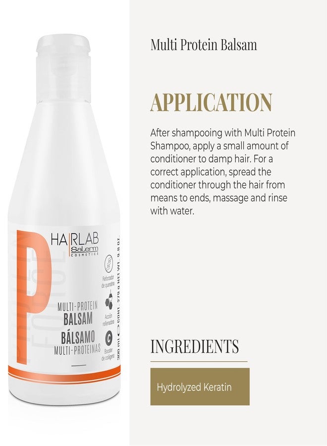 SALERM - Hair Conditioner - Multi-Proteins Hair Lab Balm - 300 ml - Helps Strengthen and Repair Hair - Adds Volume - Paraben-Free - Image 4