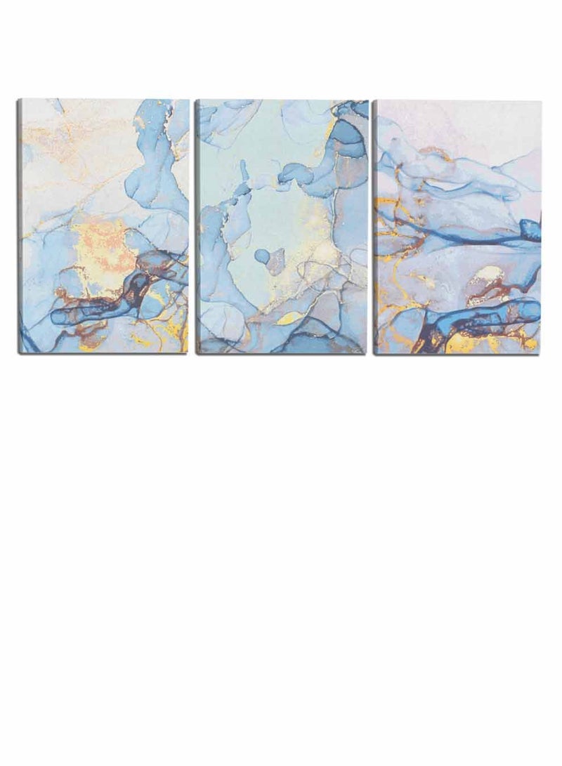 LOWHA Set Of 3 Framed Canvas Wall Arts Stretched Over Wooden Frame, Abstract Marble Stone Paintings, For Home, Living Room, Office Decor - Image 4