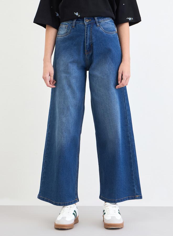 Styli Women Blue High Rise Wide Leg Jeans - Image 3