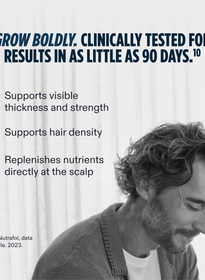 NUTRAFOL Men's Hair Serum, Clinically Tested to Support Visibly Thicker Hair and Scalp Coverage, Lightweight and Non-Greasy, for Daily Use - 30mL, 1 Bottle - Image 2