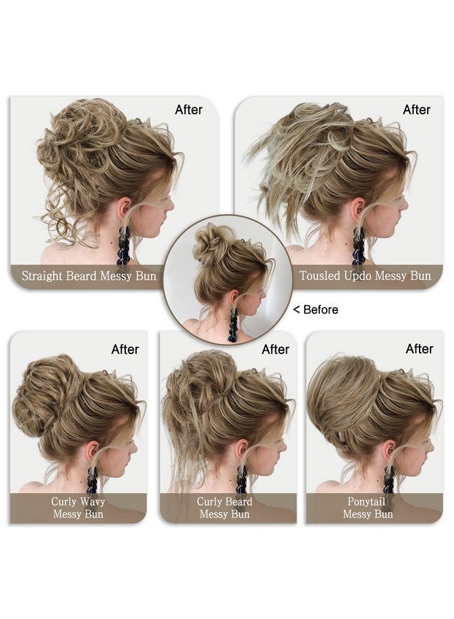 أتش أم دي مجموعة إكسسوارات شعر مكونة من 5 قطع من HMD، كعكة شعر فوضوية، تسريحة شعر مرفوعة للنساء، وصلات شعر على شكل ذيل حصان مع شريط مطاطي مرن، تسريحة شعر مرفوعة طويلة، مجموعة إكسسوارات شعر فوضوية للنساء (24/613) - Image 4