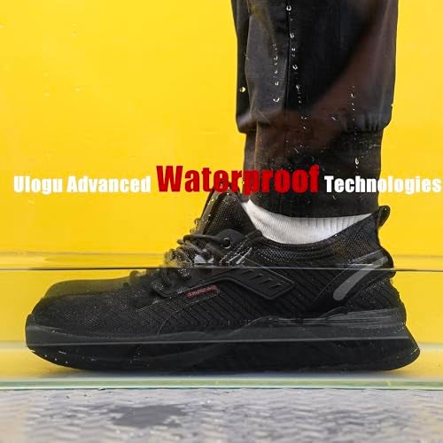 Ulogu Waterproof Steel Toe Shoes for Men Women Work Shoes Lightweight Safety Sneakers Comfortable Puncture Proof Shoe Zapatos Punta de Acero para Hombres Black - Image 2