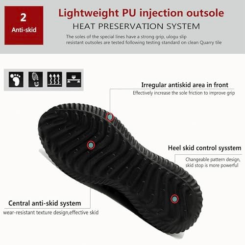 Ulogu Waterproof Steel Toe Shoes for Men Women Work Shoes Lightweight Safety Sneakers Comfortable Puncture Proof Shoe Zapatos Punta de Acero para Hombres Black - Image 4