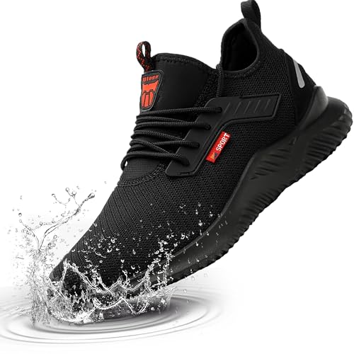 Ulogu Waterproof Steel Toe Shoes for Men Women Work Shoes Lightweight Safety Sneakers Comfortable Puncture Proof Shoe Zapatos Punta de Acero para Hombres Black - Image 1