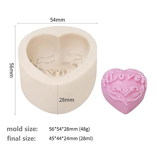 ESEDAGE 4 Pack Heart Resin Rose Flower Silicone Mold for Candle, Cake, Soap, Candy - Round Shape - Image 4