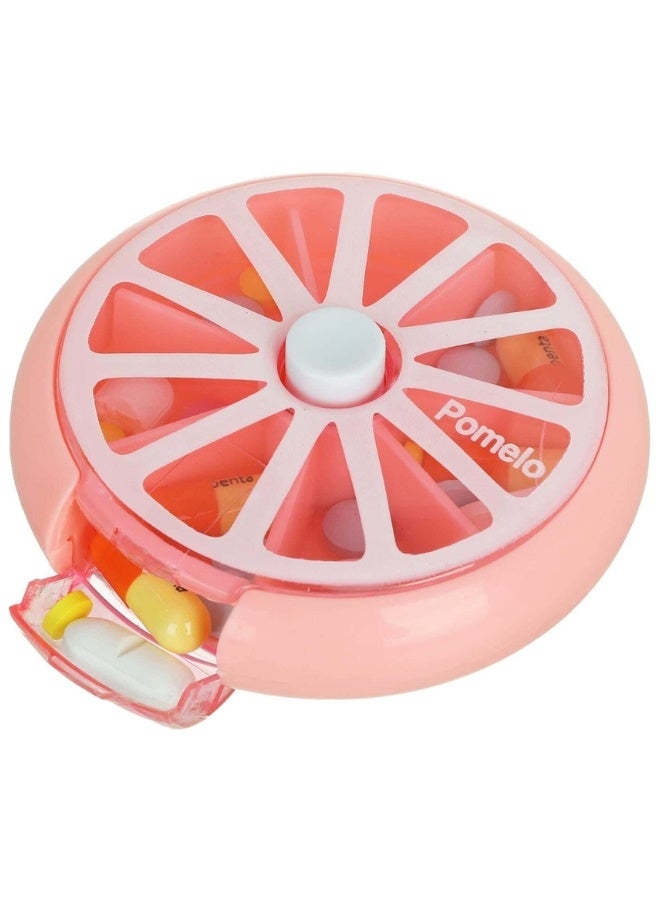 Portable Pill Box For Travel, 7 Compartments For Medicines And Vitamins, Suitable To Put In A Pocket Or Purse, Safe Storage Of Daily Doses-Pink - Image 1