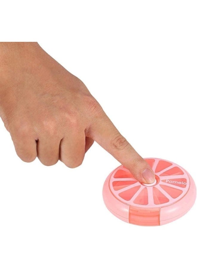 Portable Pill Box For Travel, 7 Compartments For Medicines And Vitamins, Suitable To Put In A Pocket Or Purse, Safe Storage Of Daily Doses-Pink - Image 3