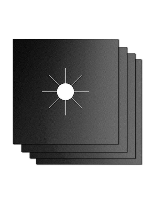 Gas Stove Burner Covers, Stove Burner Liners, 4 Pack Non-Stick REUSable Gas Range Protectors Covers Heat-Resistant, One Size
