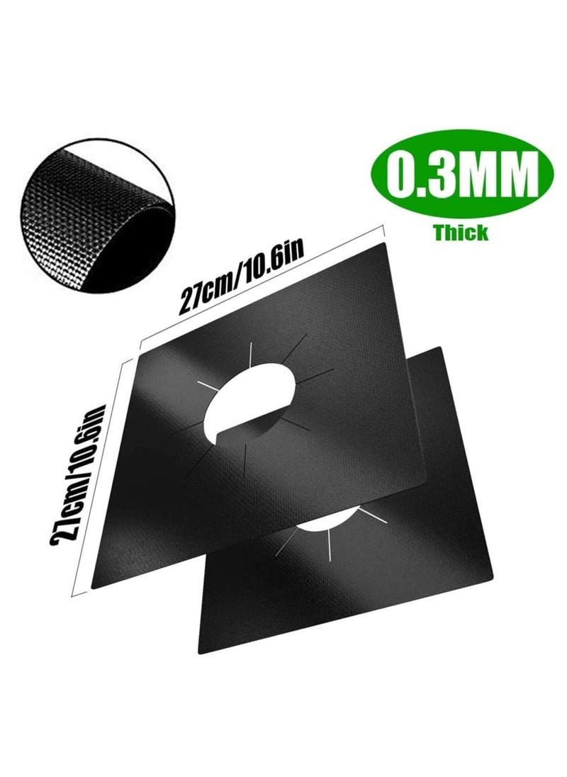 Gas Stove Burner Covers, Stove Burner Liners, 4 Pack Non-Stick REUSable Gas Range Protectors Covers Heat-Resistant, One Size