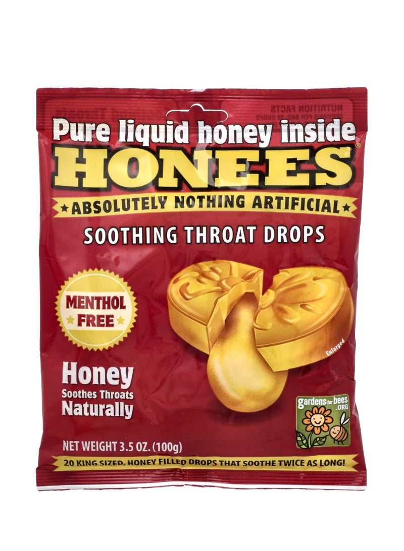 Honees Soothing Throat Drops Honey 20 King Size Drops 3.5 oz (100 g)  - Image 1