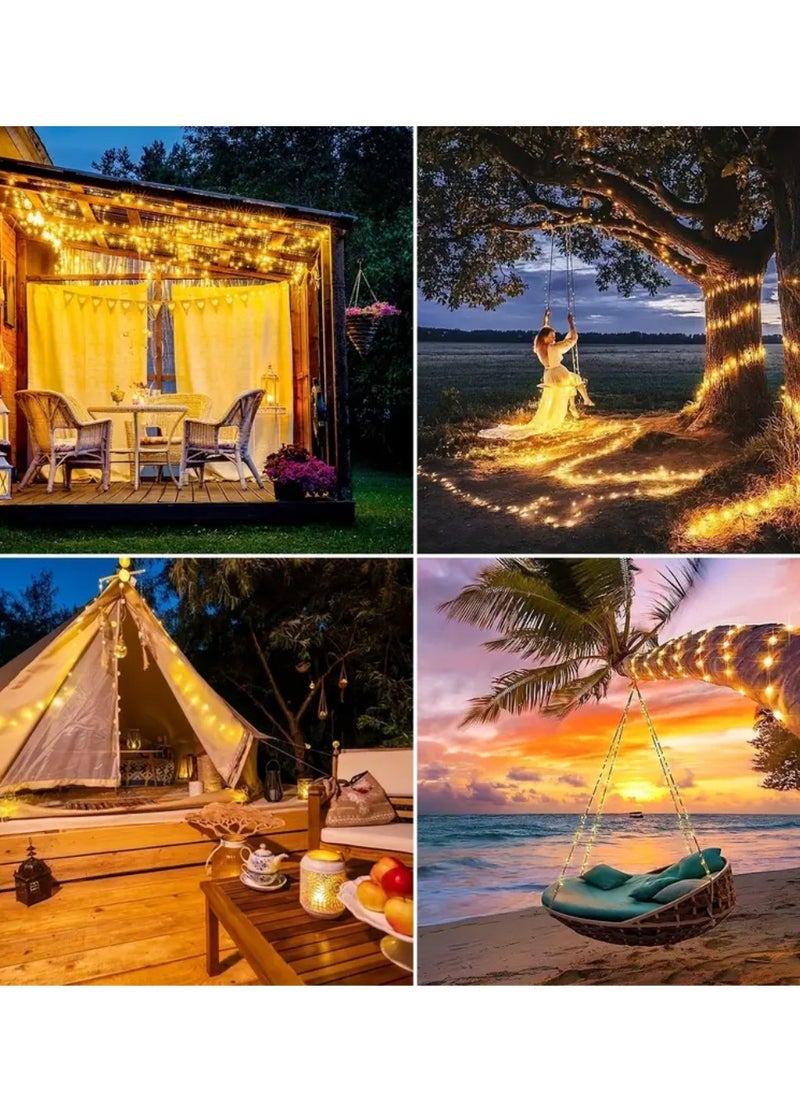 Yuwell Solar Powered String Lights, 200 LED Copper Wire Lights, Waterproof Starry String Fairy Lights, Indoor/Outdoor Decoration Lights For Gardens, Patios, Homes, Parties 20 Meter 65.61 FT  - Image 2
