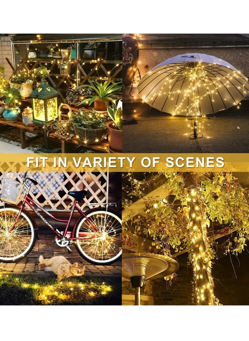 Yuwell Solar Powered String Lights, 200 LED Copper Wire Lights, Waterproof Starry String Fairy Lights, Indoor/Outdoor Decoration Lights For Gardens, Patios, Homes, Parties 20 Meter 65.61 FT  - Image 3