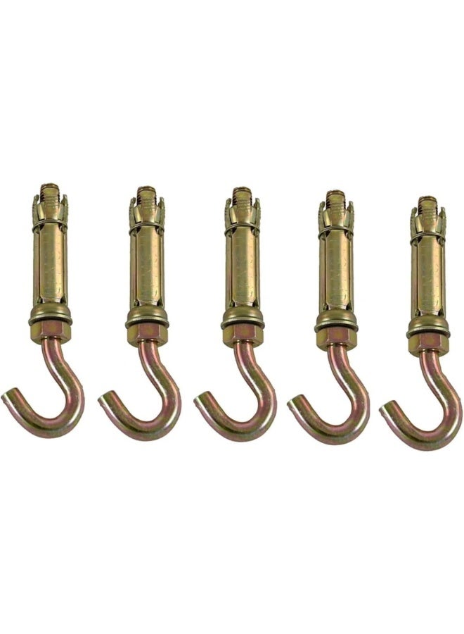 ROBUSTLINE High Strength Metal Sleeve Shield Closed Hook Eye Hook Open Hook Anchor Bolt Pack Of 5 Open Hook 12 Mm