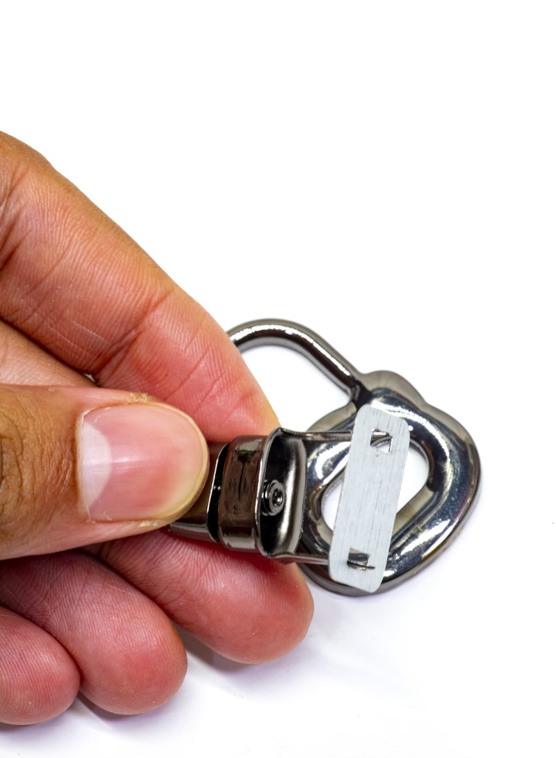 5-Piece Decorative Bag Lock Set | Black Metal Turn Lock with Black Flower Accent for DIY Handbag and Purse Making | - Image 4