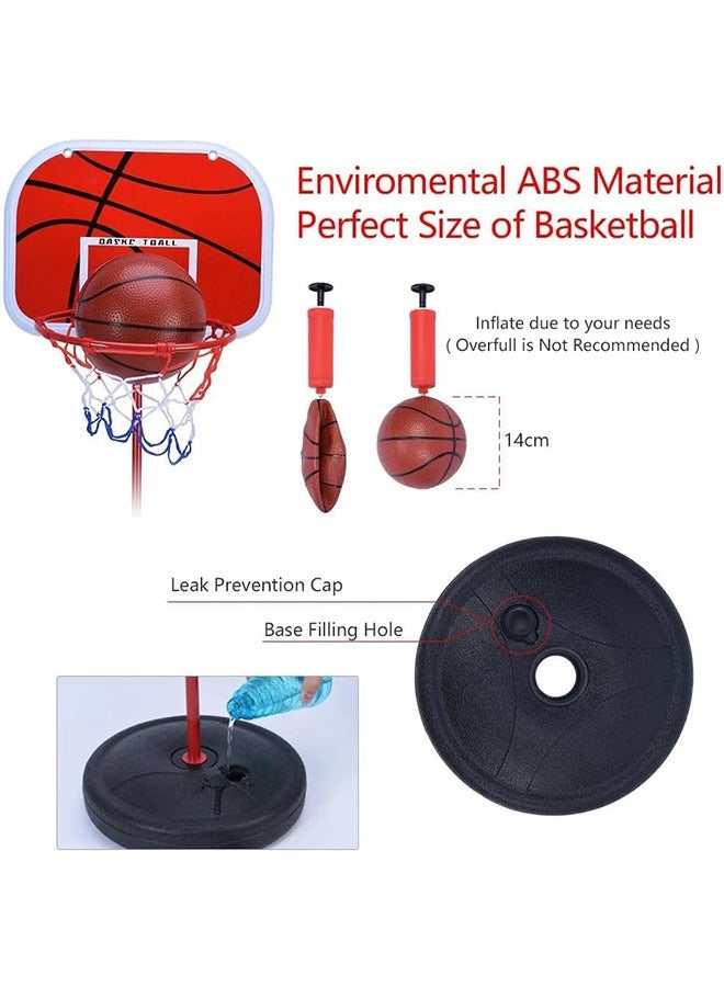 حامل كرة سلة للأطفال ، ألعاب رياضية للأطفال ، عالمي داخلي وخارجي ، ارتفاع قابل للتعديل ، آمن ومستقر ، سهل التجميع ، سلة كرة سلة للأطفال ، 29*7 * 150 سنتيمتر أحمر - Image 4