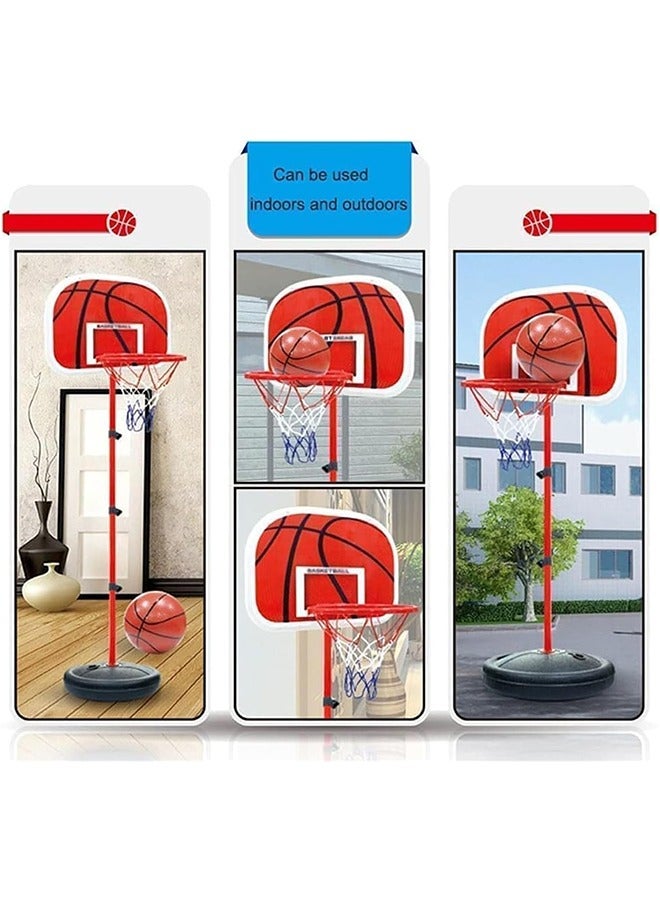 حامل كرة سلة للأطفال ، ألعاب رياضية للأطفال ، عالمي داخلي وخارجي ، ارتفاع قابل للتعديل ، آمن ومستقر ، سهل التجميع ، سلة كرة سلة للأطفال ، 29*7 * 150 سنتيمتر أحمر - Image 5