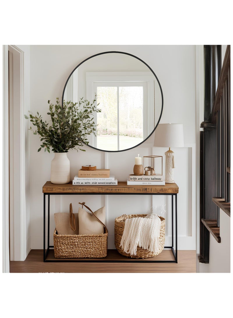 اكسيسن مرآة مكياج مستديرة 60 سم، مرآة حمام، مرايا مثبتة على الحائط، مرايا للتزيين والتجميل ， مرآة حائط ذات إطار مدخل للحائط، الحمام، غرفة النوم، غرفة النوم، غرفة الملابس، غرفة الملابس - Image 5