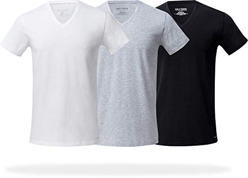 Pair of Thieves Mens 3Pack Super Soft VNeck TShirt WhiteBlack Small