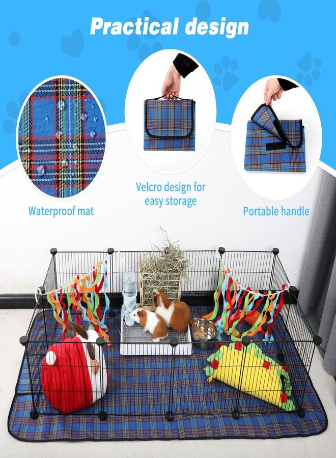 Midollarle Pet Playpen with Mat, Small Animal Cage with Mat, Guinea Pig Cages, Puppy Pen for Indoors with Colorful Mat, 12 Panels Interior Metal Wire Yard Fence - Image 4