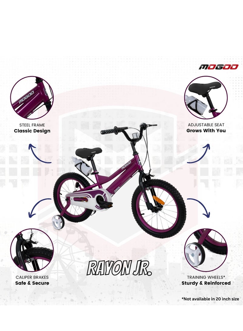 MOGOO Rayon Junior 20-Inch Kids Bike | 20-Inch Wheel Size | Adjustable Seat | 100% Assembled | For Kids | Purple - Image 3
