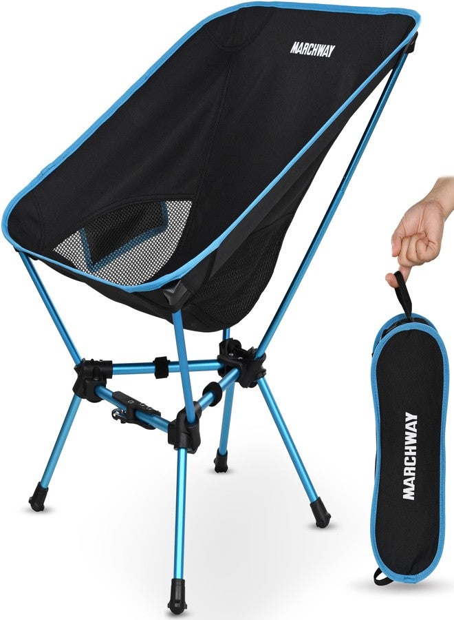 MARCHWAY Lightweight Folding Camping Chair with Spring Lock, Stable Compact Portable for Outdoor Camp, Travel, Beach, Picnic, Festival, Hiking, Backpacking (Blue) - Image 1